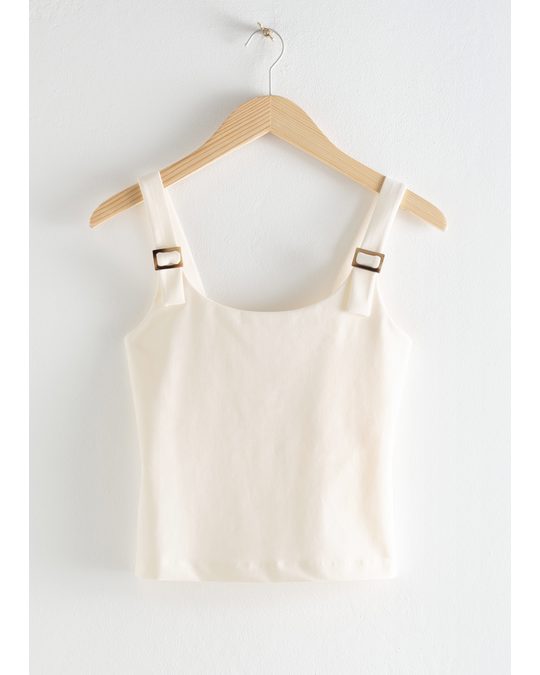 & Other Stories Tortoise Buckle Tank Top White
