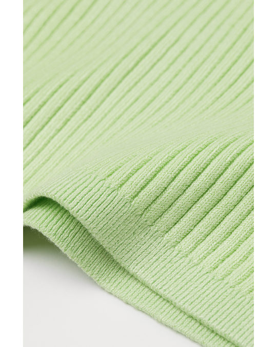 H&M Rib-knit Top Light Green