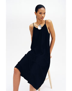 Textured Jersey Strappy Dress Black