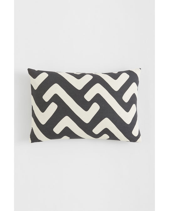 H&M HOME Patterned Cotton Cushion Cover Dark Grey/patterned
