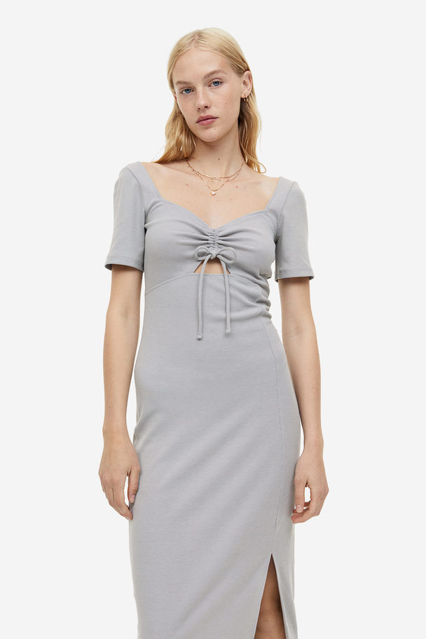 H&M Cut-out Bodycon Dress Light Grey