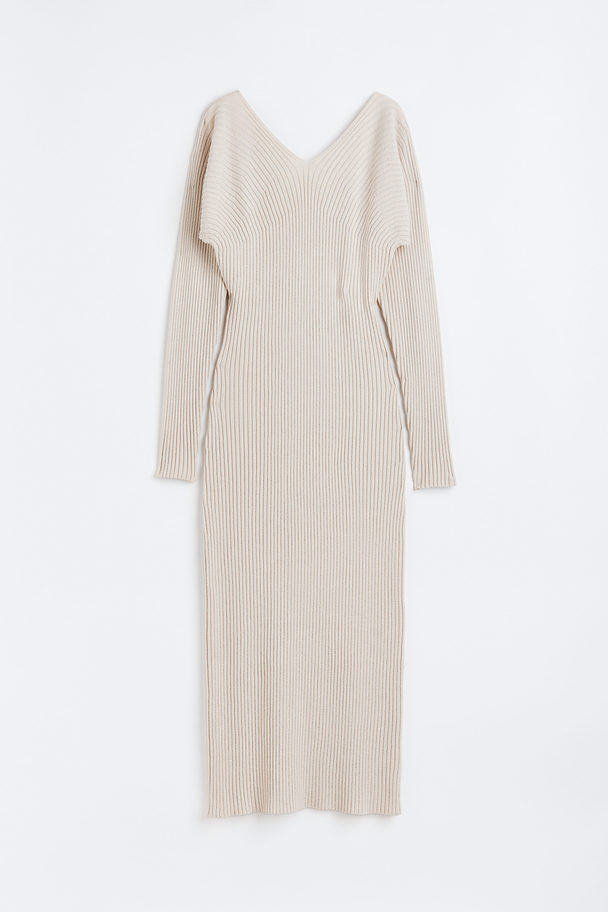 H&M Bodycon-Kleid aus einer Kaschmirmischung Hellbeige