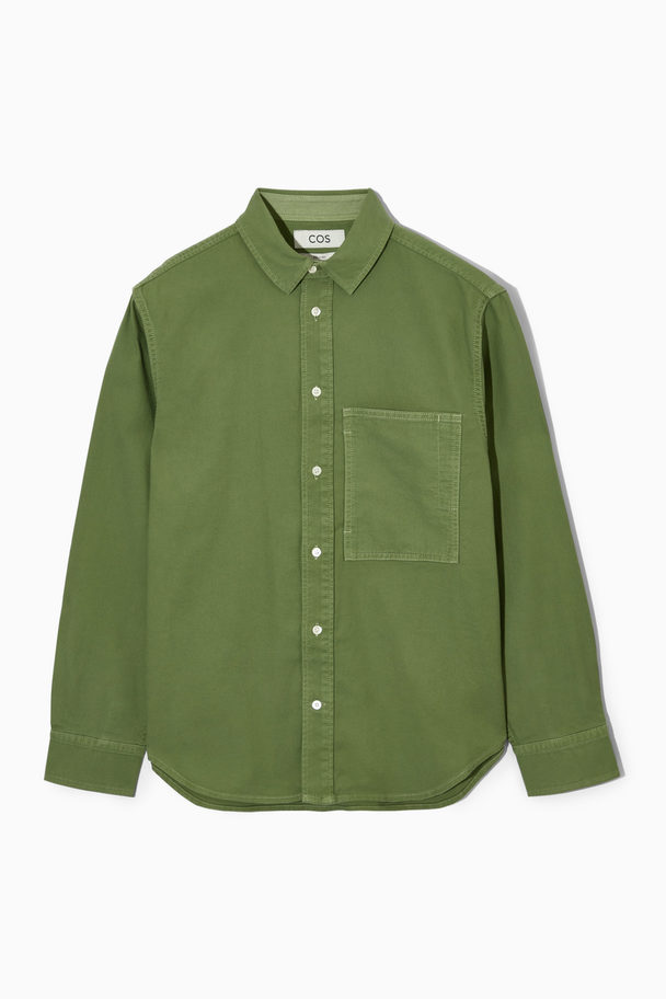 COS Utility Cotton Overshirt Green
