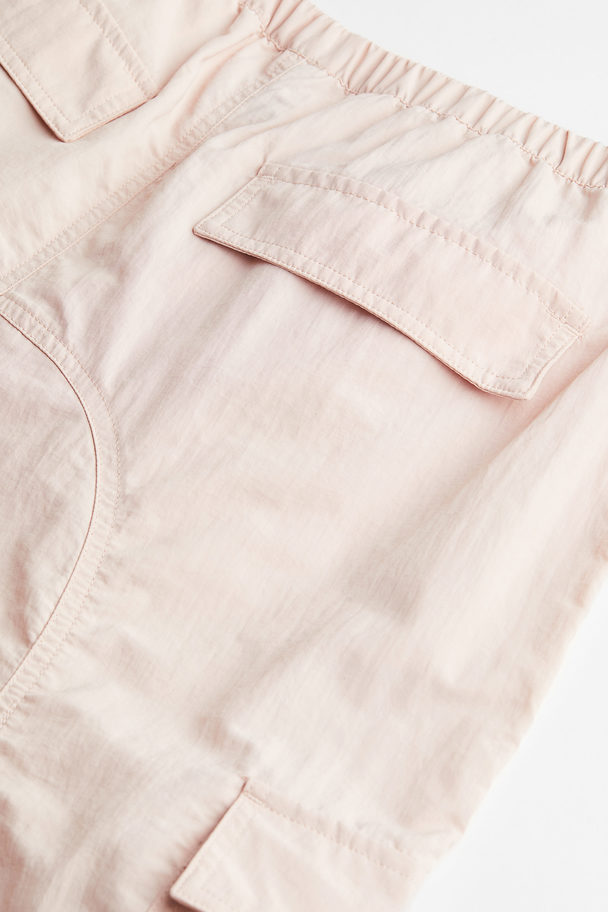H&M Low-waisted Parachute Trousers Light Pink