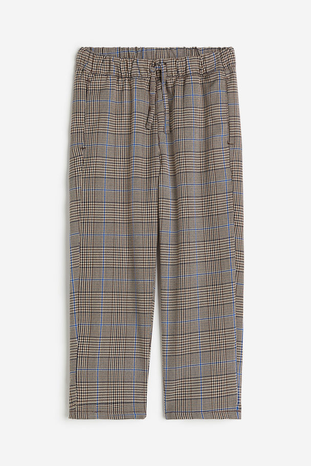 H&M Straight Joggers Beige/checked