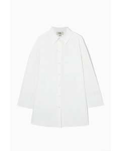 Cotton-poplin Tunic Shirt White