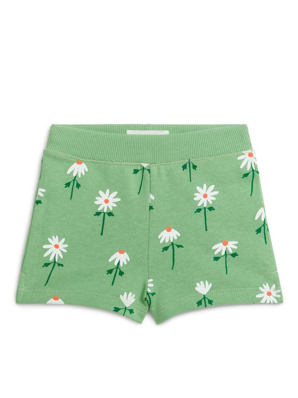 ARKET Print Shorts Green/flowers