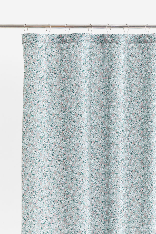 H&M HOME Floral Shower Curtain Light Green/floral