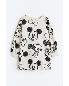 Sweatshirtkjole Med Tryk Hvid/minnie Mouse