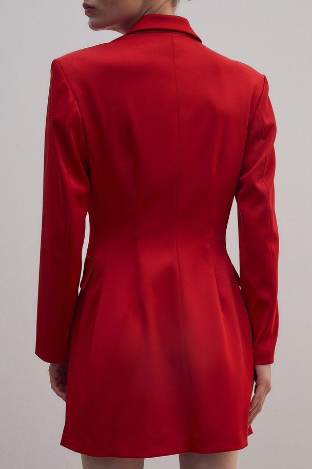 H&M Blazerkleid aus Satin Rot
