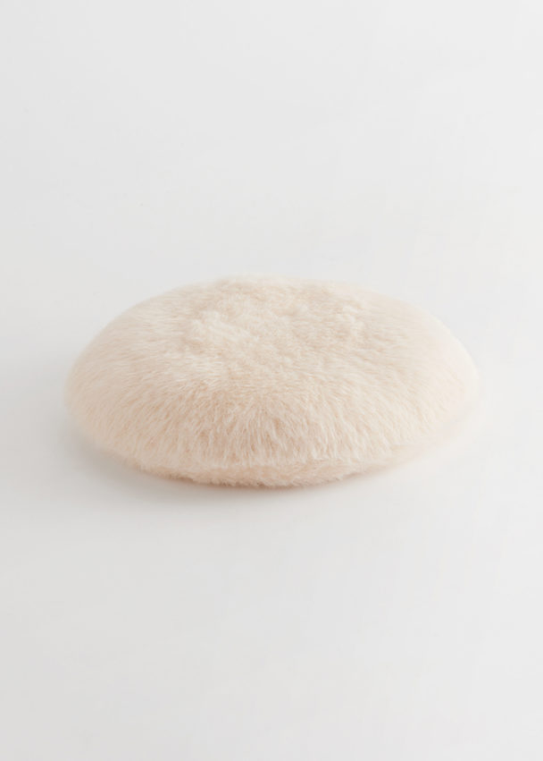 & Other Stories Soft Fluffy Beret Cream