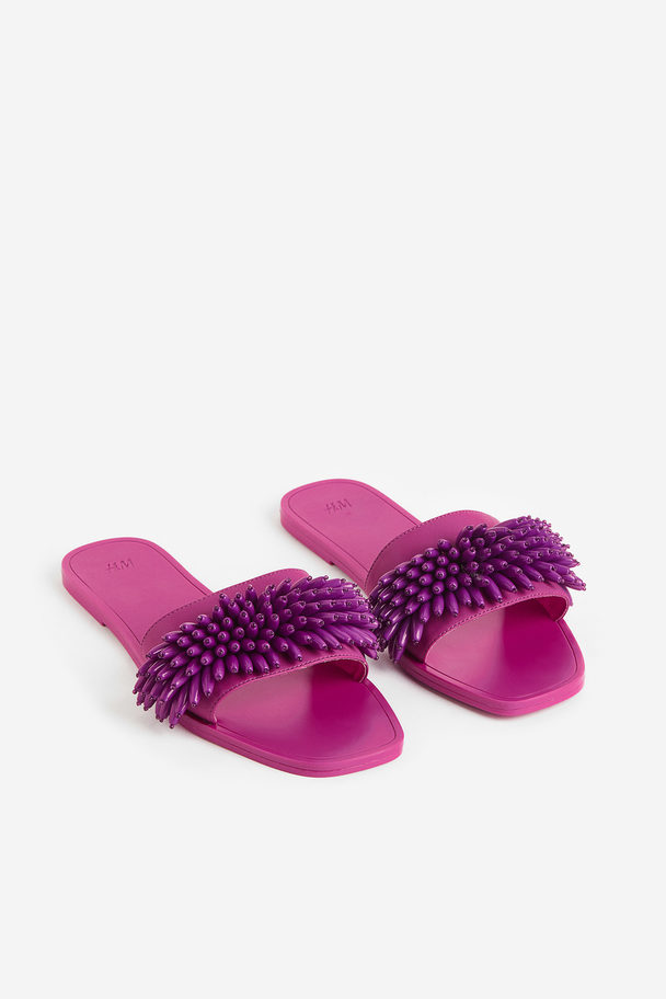 H&M Beaded Slides Purple