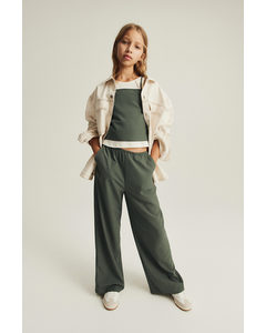 Strappy Top And Trousers Set Khaki Green