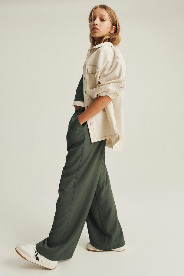 H&M Strappy Top And Trousers Set Khaki Green