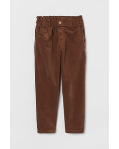 Cordhose Relaxed Fit Dunkelbraun