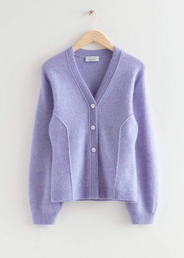 & Other Stories Fitted Wool Cardigan Lilac