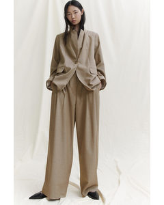 Wide Trousers Dark Beige