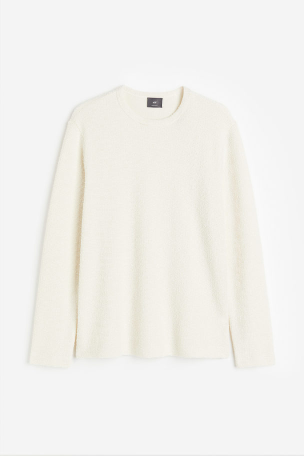 H&M Top Met Structuurdessin - Relaxed Fit Roomwit