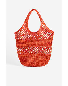 Crochet-look Shopper Orange