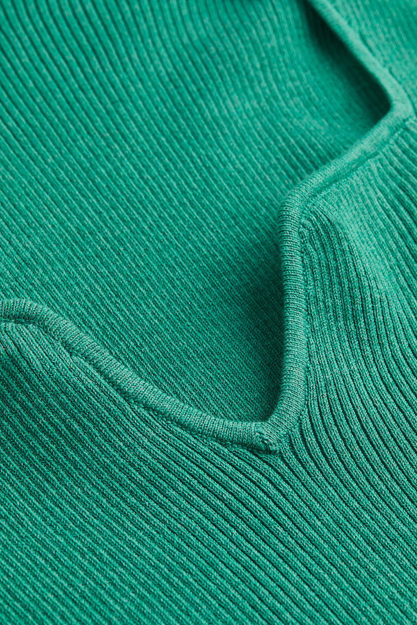 H&M Rib-knit Top Turquoise