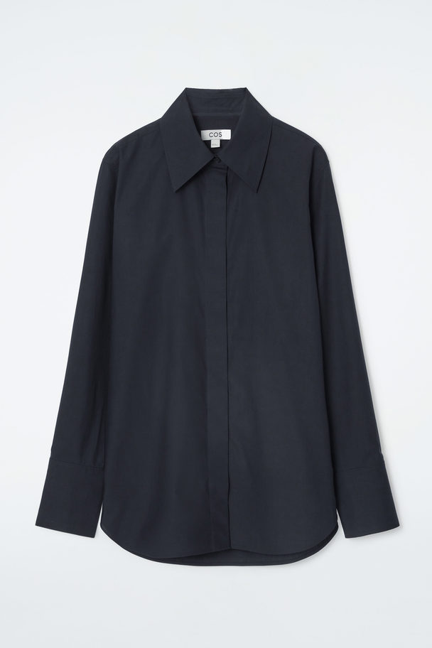 COS Minimal Cotton Shirt Navy