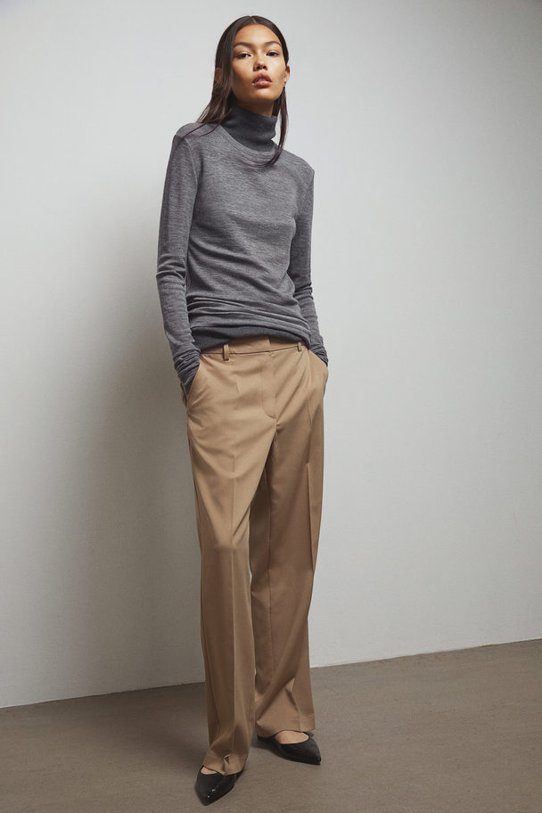 H&M Tailored Twill Trousers Beige