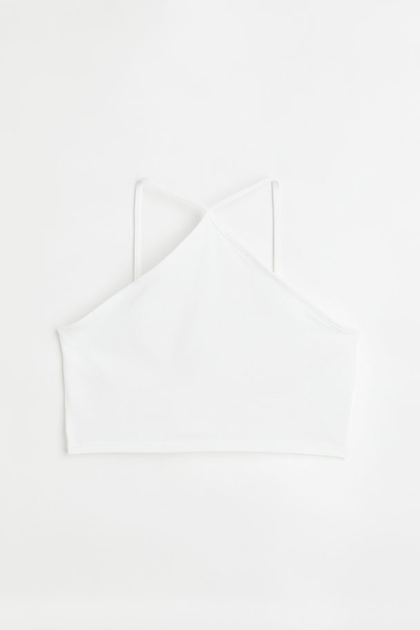 H&M Crop Top aus Baumwolle Weiß