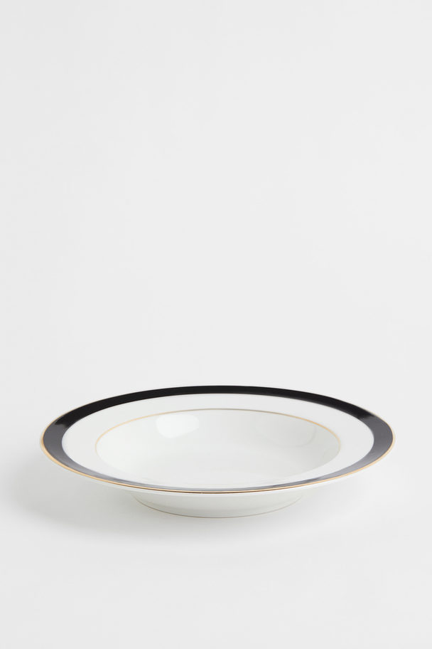 H&M HOME Deep Porcelain Plate White