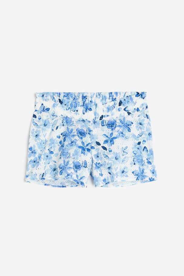 H&M Mama Shorts I Broderie Anglaise Vit/blåblommig
