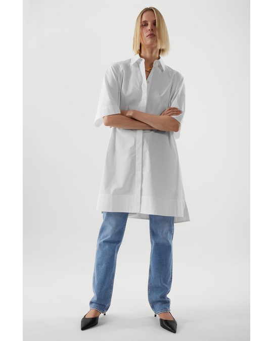COS Oversized Short-sleeve Shirt Dress White