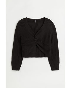 H&m+ Knot-detail Knitted Jumper Black