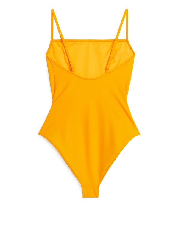 ARKET Square-neck Swimsuit Dark Yellow