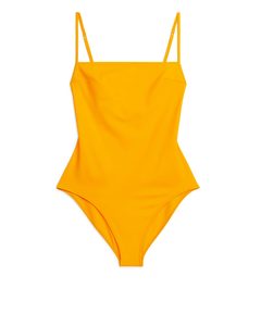 Square-neck Swimsuit Dark Yellow