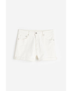 H&m+ Mom Ultra High Denim Shorts Hvid