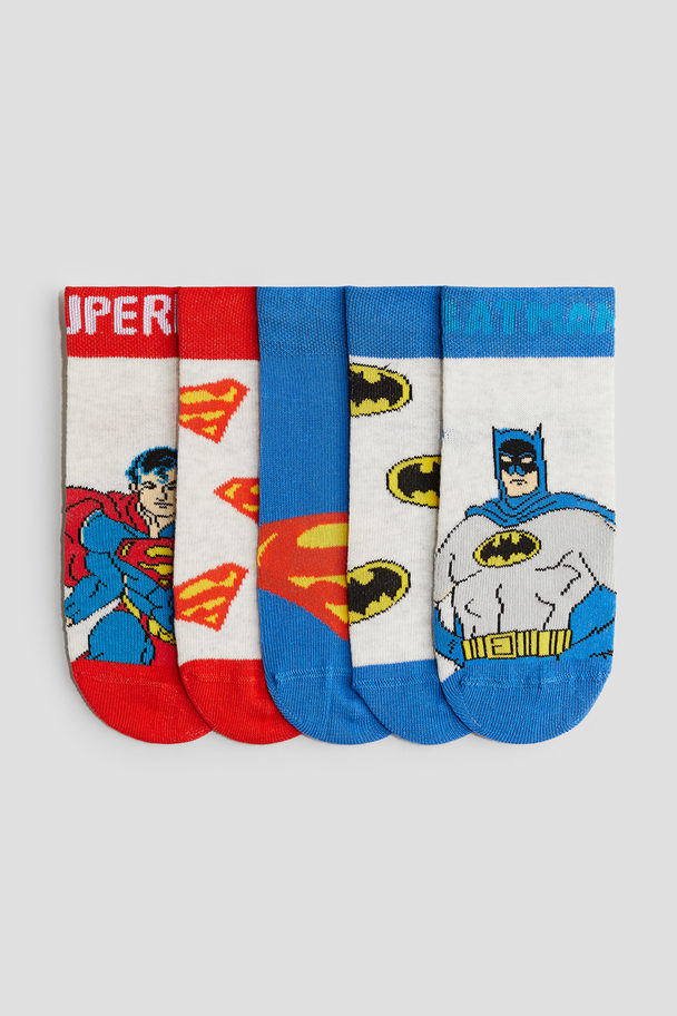 H&M 5er-Pack Socken Blau/Batman