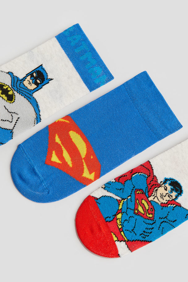 H&M 5er-Pack Socken Blau/Batman