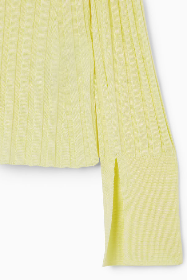 COS Rib-knit Long-sleeved Top Yellow