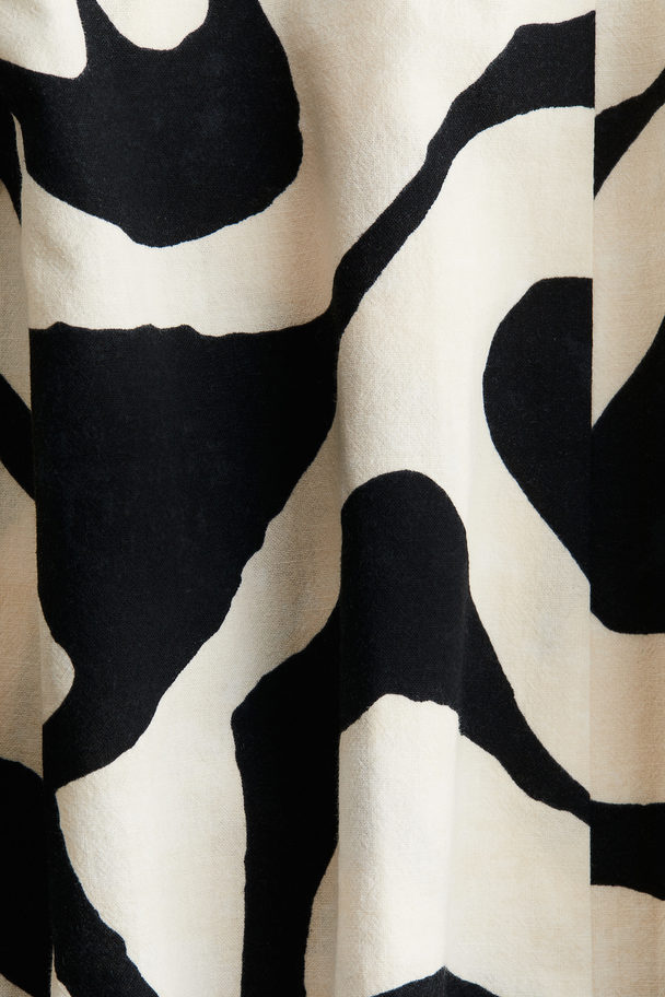 H&M Kjole Med Smale Stropper Cream/sort Mønstret
