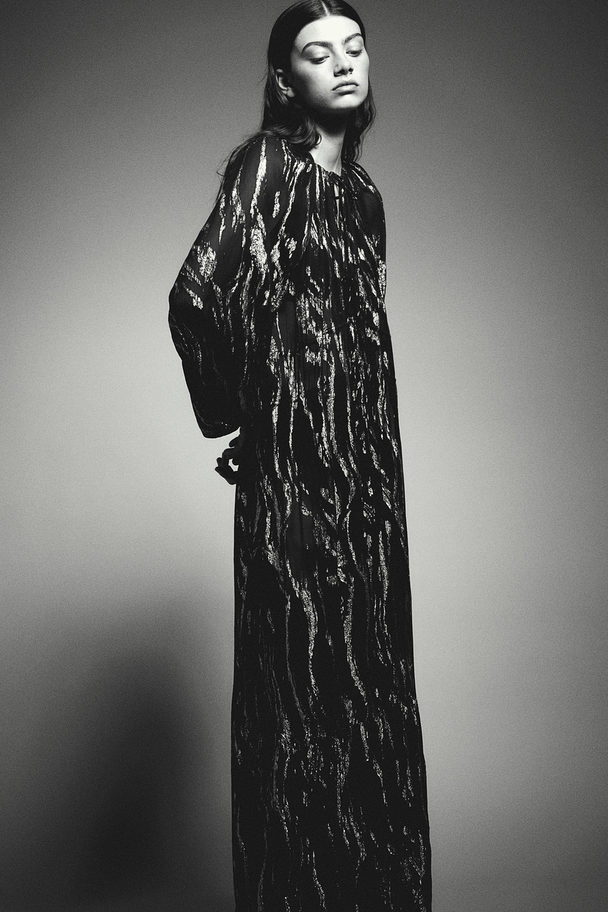 H&M Patterned Maxi Dress Black/patterned