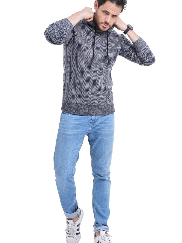 C&Jo Jacquard Shawl Collar Sweater With Long Sleeve Lace