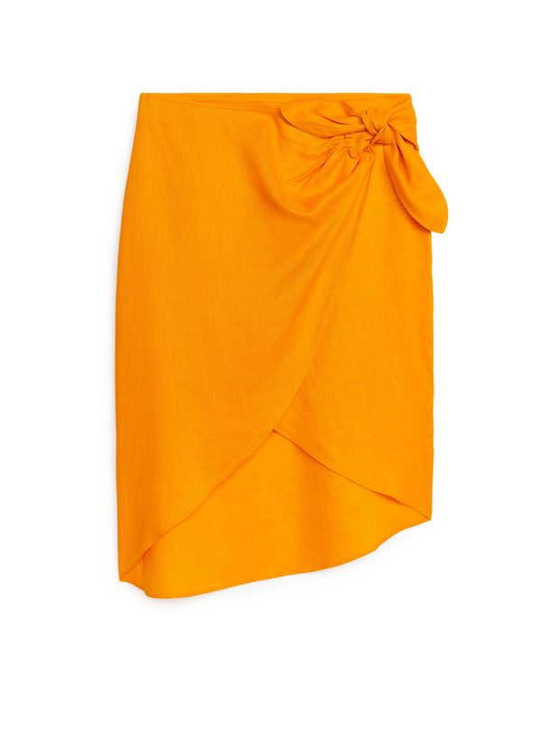 ARKET Wrap Linen Skirt Yellow