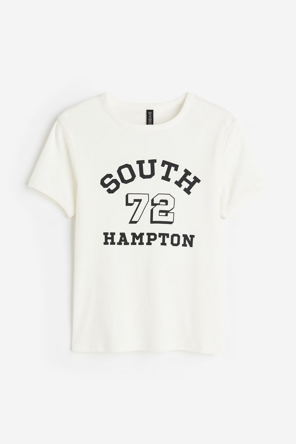 H&M Fitted Cotton Top White/south Hampton