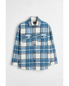Relaxed Fit Overshirt White/blue Checked