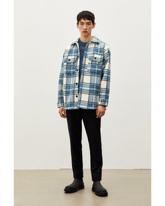 Relaxed Fit Overshirt White/blue Checked