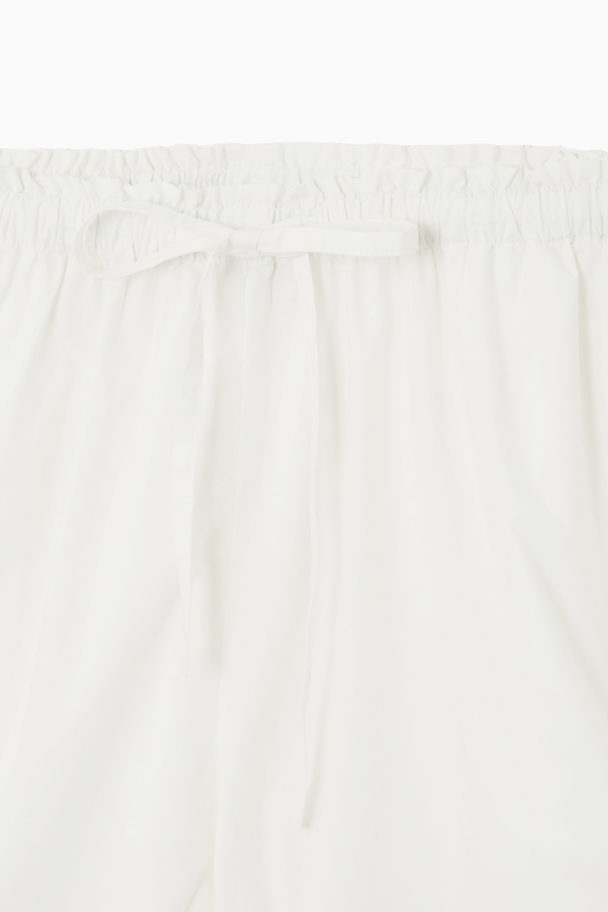 COS Gathered Drawstring Shorts White