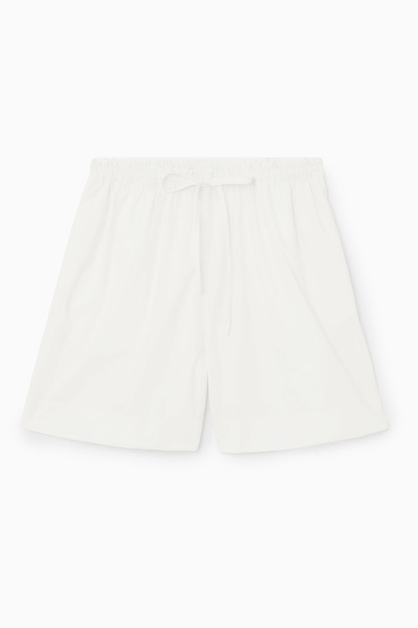 COS Gathered Drawstring Shorts White