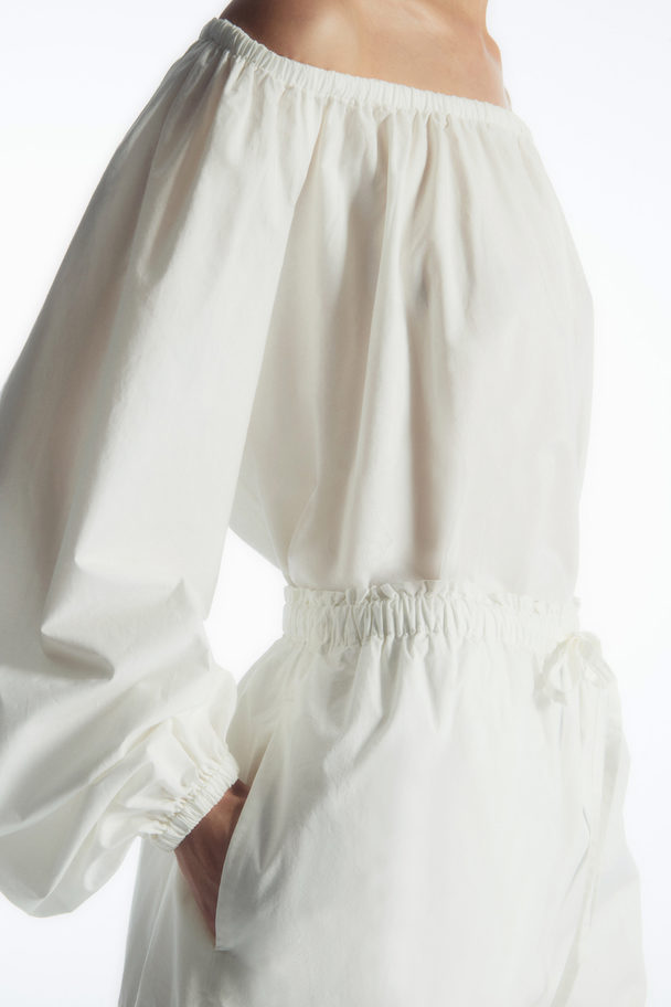 COS Gathered Drawstring Shorts White