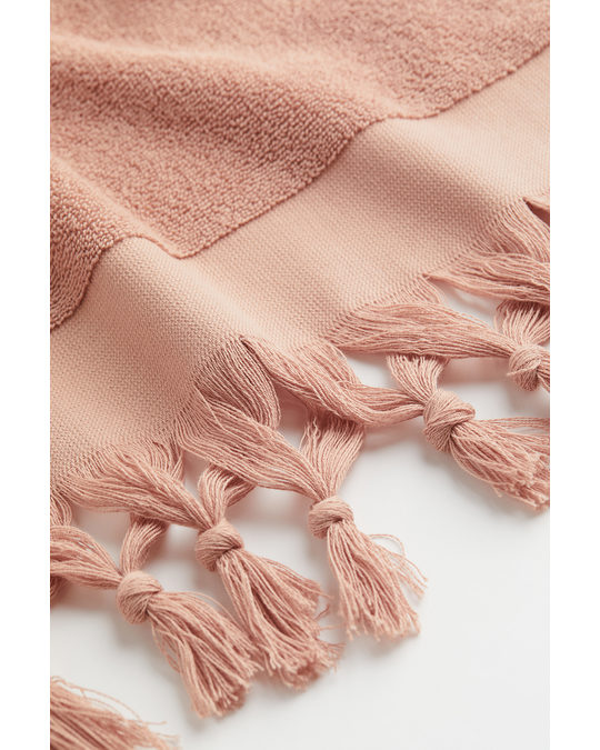 H&M HOME Tasselled Hand Towel Powder Pink
