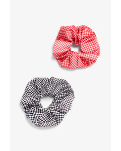 Pack Of Two Scrunchies Checkerboard