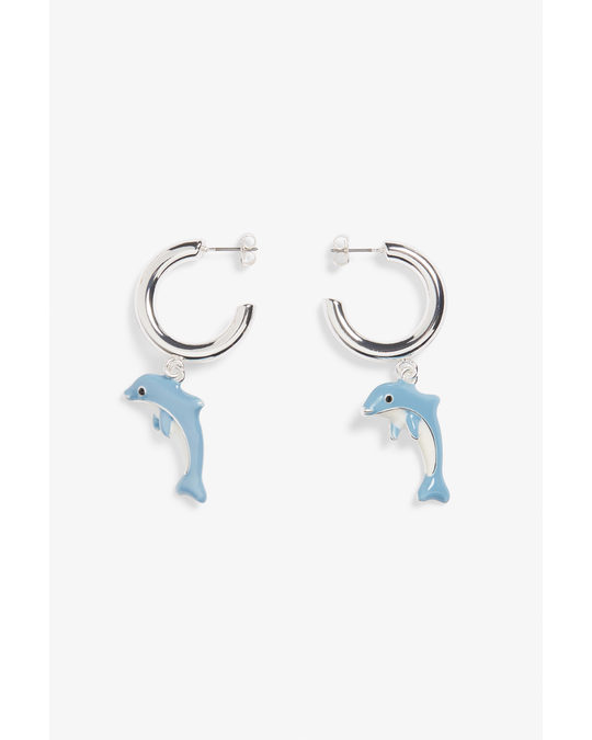 Monki Dolphin Hoop Earrings Dolphin Pendant